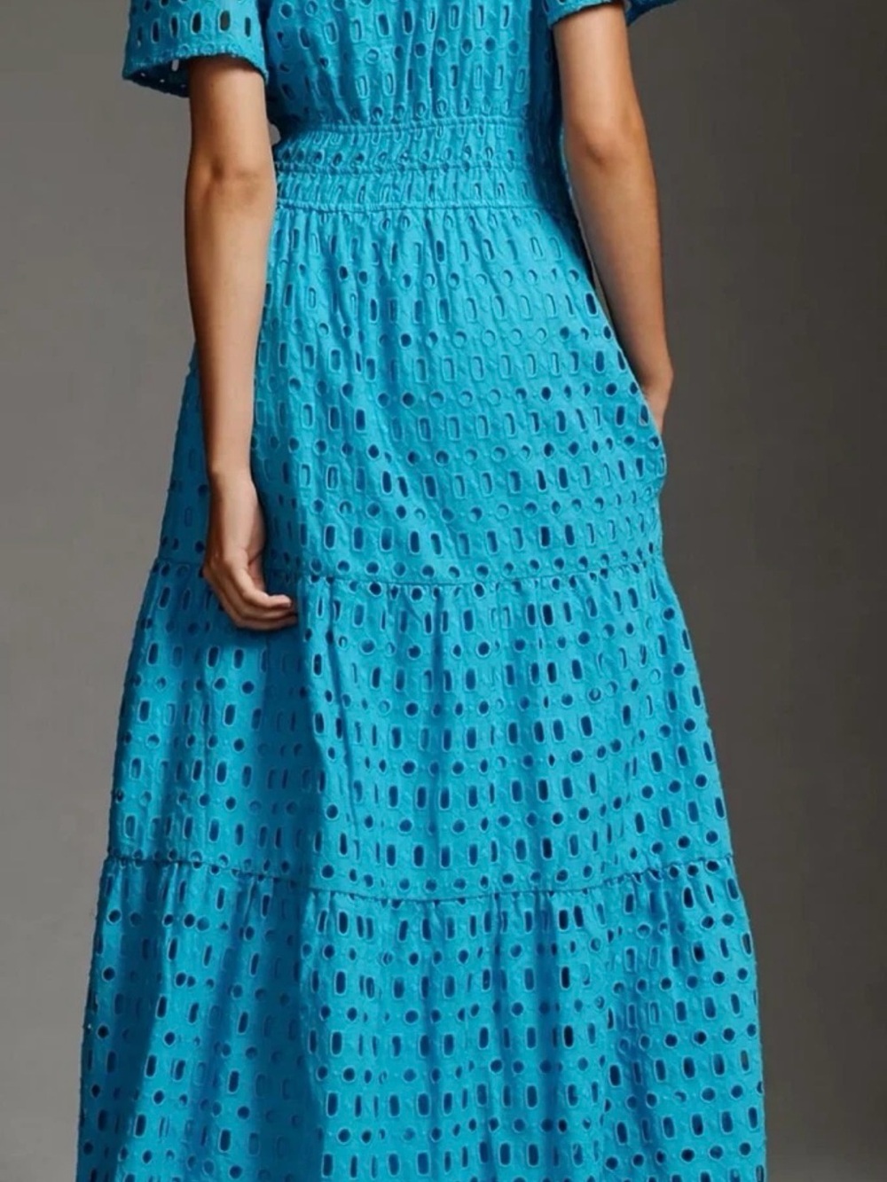 NWT new! Anthropologie Somerset eyelet blue maxi dress S Small - Picture 4 of 5